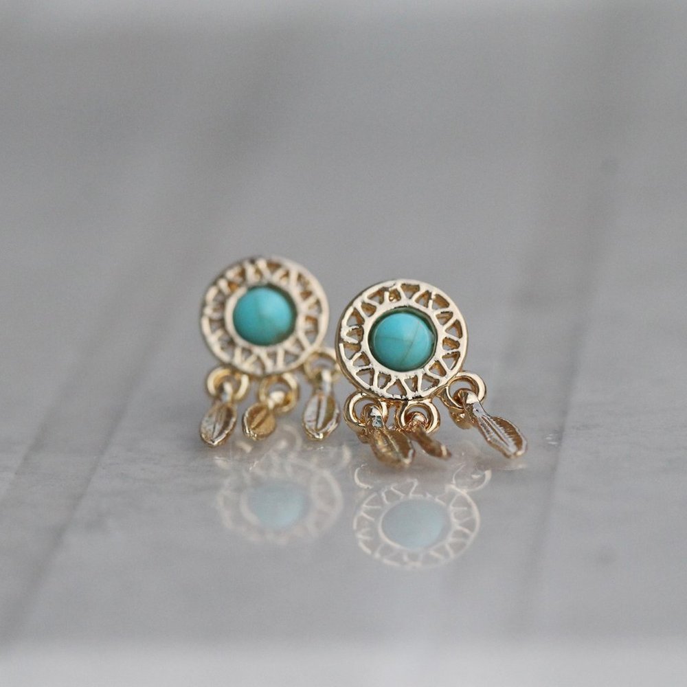Marble Earrings Studs Victoria Style Delicate